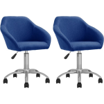 Vidaxl Eetkamerstoelen Draaibaar 2 St Stof - Blauw