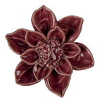 Clayre & Eef Decoratie Beeld Bloem Ø 8*4 Cm Keramiek Decoratief Figuur Decoratieve Accessoires Woonaccessoires - Rood