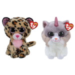 ty - Knuffel - Beanie Buddy - Livvie Leopard & Asher Cat