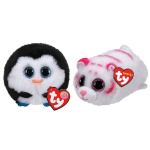 ty - Knuffel - Teeny Puffies - Waddles Penguin & Tabor Tiger