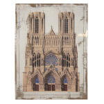 Clayre & Eef Schilderij 60*80 Cm Bruin Canvas Notre Dame Canvas Schilderij Wanddecoratie Muurversiering - Beige