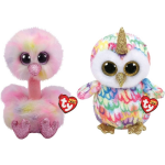 ty - Knuffel - Beanie Buddy - Avery Ostrich & Enchanted Owl