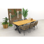 4 Seasons Outdoor 4 Seasons Cottage / Sefa Tuintafel - Teak - Tuinset 7-delig - Bruin