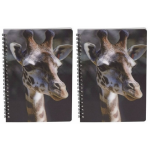 2x Stuks Giraffe Schrift 3d 21cm - Notitieboek