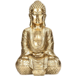 Boeddha Beeld Goud Zittend 30 Cm - Woondecoratie Beelden