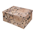 Opbergdoos/opberg Box Van Karton Met Boomstam Print 37 X 30 X 16 Cm - Opbergbox - Bruin