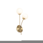 QAZQA Moderne wandlamp met opaal glas 2-lichts - Athens - Goud