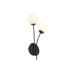 QAZQA Moderne wandlamp met opaal glas 2-lichts - Athens - Zwart