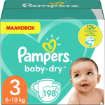 Pampers Baby Dry Luiers - Maat 3 (6-10 Kg) - 198 Stuks - Maandbox