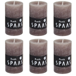 Spaas 6x Taupe Rustieke Cilinderkaarsen/stompkaarsen 5 X 8 Cm 17 Branduren - Geurloze Kaarsen - Woondecoraties - Bruin