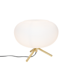 QAZQA Design tafellamp goud 33 cm met opaal glas - Hero