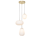 QAZQA Design hanglamp goud 3-lichts met opaal glas - Hero