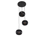 QAZQA Moderne hanglamp 3-lichts - Zoë - Zwart