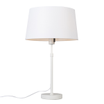QAZQA Tafellamp wit met kap wit 35 cm verstelbaar - Parte