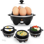 GADGY Eierkoker Elektrisch - 7 Eieren - Koken, Pocheren, Roerei, Omelet - Vaatwasbestendig - Eierkoker - Zwart