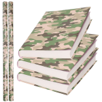 2x Rollen Kadopapier / Kaftpapier 200 X 70 Cm - Camouflage - Kaftpapier Voor Schoolboeken / Boekenkaften - Groen