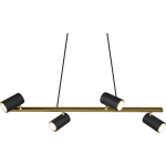BES LED Led Hanglamp - Trion Milona - Gu10 Fitting - 4-lichts - Rond - Mat/goud - Aluminium - Zwart