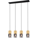 BES LED Led Hanglamp - Trion Roba - E27 Fitting - 4-lichts - Rechthoek - Mat Goud - Aluminium