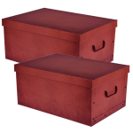 Excellent Houseware Pakket Van 2x Stuks Opbergbox/opbergdoos Van Karton Donker 51 X 37 X 24 Cm Met Deksel - Opbergbox - Bruin