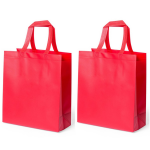 Bellatio Design 2x Stuks Draagtassen/schoudertassen/boodschappentassen In De Kleur 35 X 40 X 15 Cm - Boodschappentassen - Rood