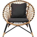 Loungestoel Amos Charcoal Incl. Kussens - Zwart