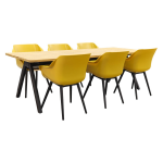 Hartman Tuinset Sophie Studio Yellow/mason Teak Tafel 240 Cm. 7-delig - Geel