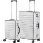 Carry On Carryon Kofferset Uld - Luxe Aluminium Handbagage Koffer 55cm + 76cm Grote Reiskoffer - Zilver