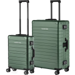 Carry On Carryon Kofferset Uld - Luxe Aluminium Handbagage Koffer 55cm + 76cm Grote Reiskoffer - Groen