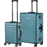 Carry On Carryon Kofferset Uld - Luxe Aluminium Handbagage Koffer 55cm + 76cm Grote Reiskoffer - Blauw