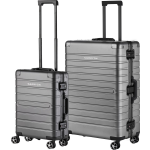 Carry On Carryon Kofferset Uld - Luxe Aluminium Handbagage Koffer 55cm + 76cm Grote Reiskoffer - Grijs