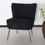 Lizzely Garden & Living Fauteuil Zitbank 1 Persoons Teddy Stoel - Zwart