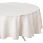 Tafelkleed Rond 180 Cm Ivoor Wit Polyester - Tafellakens