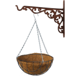 Hanging Basket 25 Cm Met Metalen Muurhaak En Kokos Inlegvel - Plantenbakken - Bruin