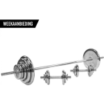 Gorilla Sports Halterset 100 Kg - Chroom - Schroefsluiting