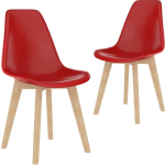 Vidaxl Eetkamerstoelen 2 St Kunststof - Rood