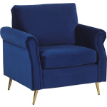 Beliani Vietas Fauteuil Fluweel 62 X 85 Cm - Blauw