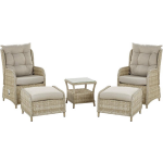 Beliani Ponza Loungeset Pe Rotan 68 X 61 Cm - Beige