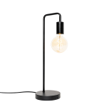 QAZQA Modernee tafellamp met usb - Facil - Zwart