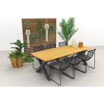 Taste Elba / Sefa Tuintafel 240x95 - Stapelbaar - Tuinset 7-delig - Bruin