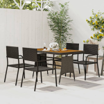 Vidaxl 5-delige Tuinset Poly Rattan - Negro