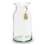 Bellatio Design Melkbusvaas Bloemenvaas/bloemenvazen 9 X 18 Cm Transparant Eco Glas - Vazen