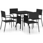 Vidaxl 5-delige Tuinset Poly Rattan - Negro