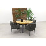 4 Seasons Outdoor 4 Seasons Bernini/ambassador 130 Cm. Rond Tuinset - 5 Delig - Grijs