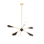 QAZQA Design hanglamp zwart met goud 6-lichts - Sinem
