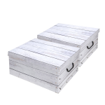 Set Van 2x Stuks Opbergdoos/opberg Box Van Karton Met Hout Print Wit 37 X 30 X 16 Cm - Opbergbox