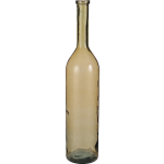 Mica Decorations Transparante/okergele Grote Fles Vaas/vazen Van Eco Glas 21 X 100 Cm - Vazen - Geel