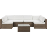 Beliani Belvedere Loungeset Pe Rotan 140 X 280 Cm - Bruin