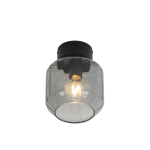 QAZQA Moderne plafondlamp met smoke glas - Stiklo - Zwart