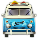 HAES deco - Retro Metalen Muurdecoratie - Hippy Surf Bus - Western Deco Vintage-decoratie - 48 X 50,5 X 0,5 Cm - Wd872