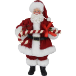Clayre & Eef Decoratie Kerstman 14*14*28 Cm Meerkleurig Textiel Kerstman 64647